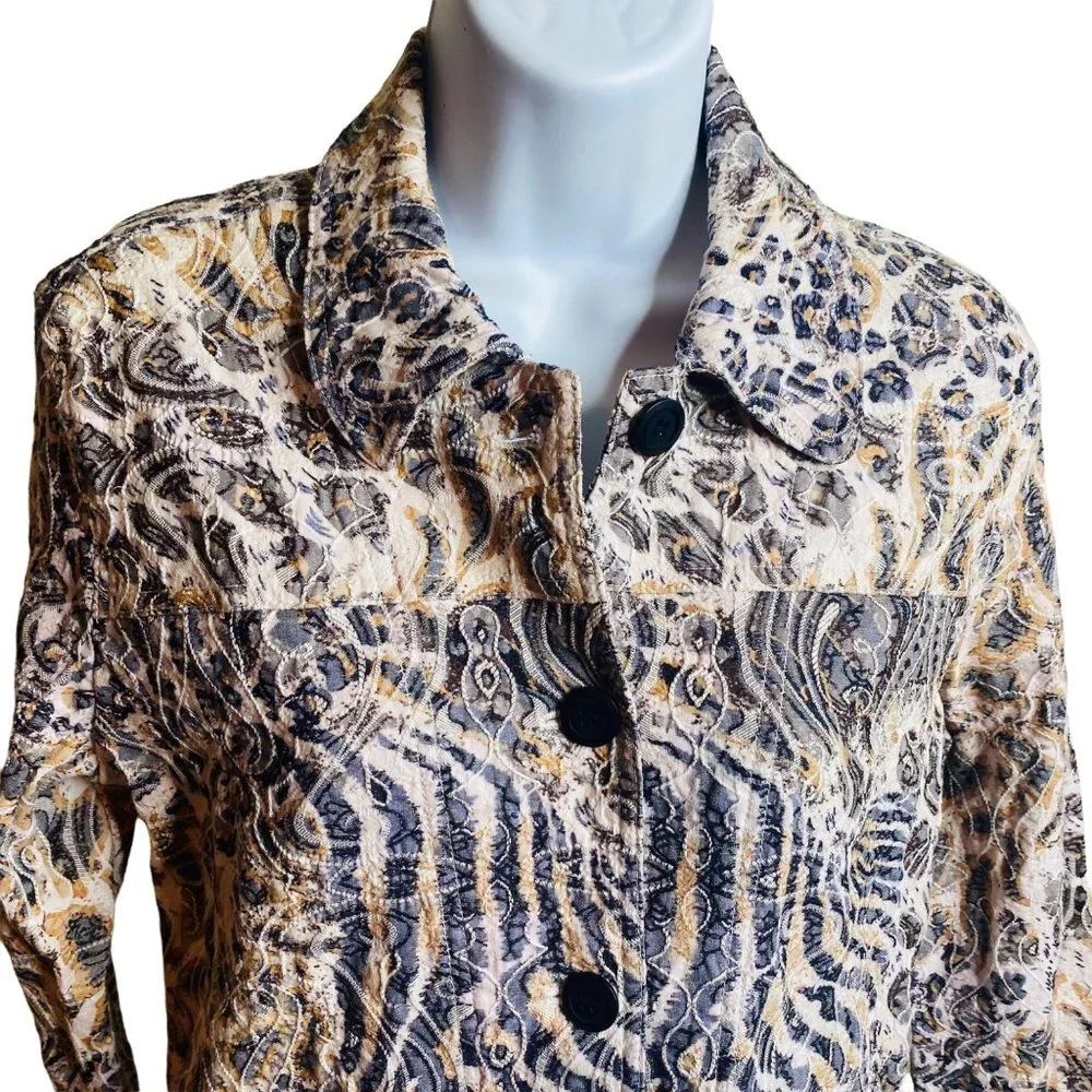 Baxter & Wells Petite size PS button front multicolor jacket - Picture 4 of 6